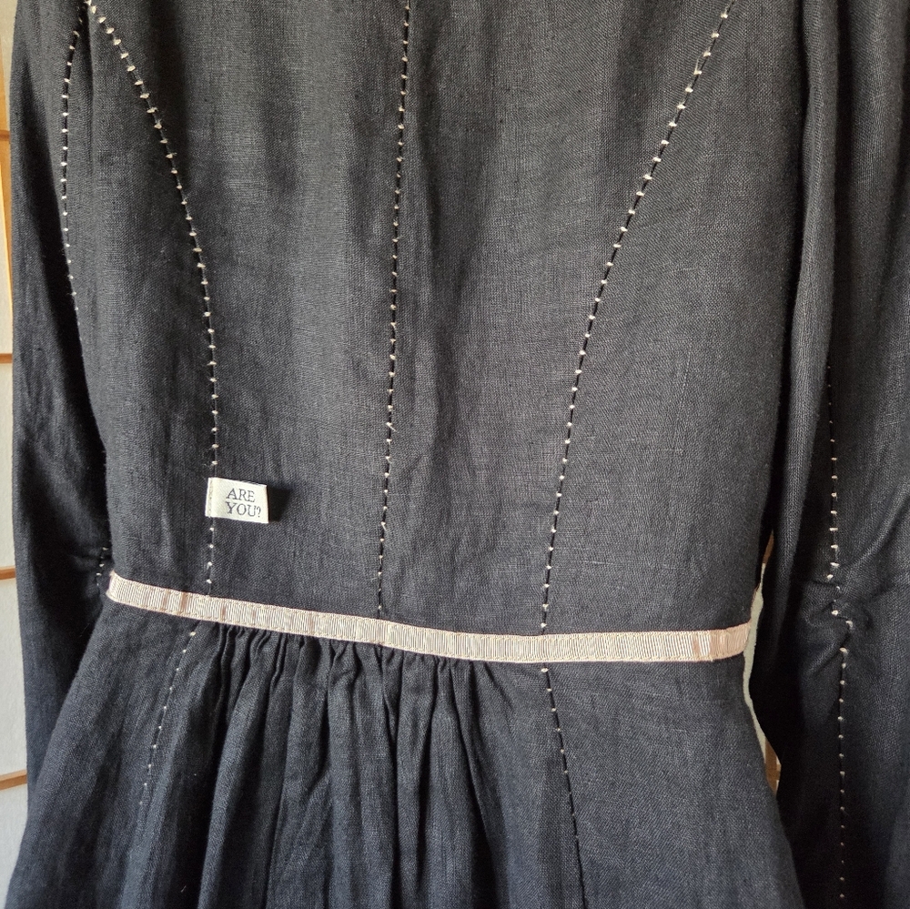 NWT WOMENS PERSONA GRATA MADE IN ITALY BLACK LINEN STYLISH BLAZER SIZE 4/XS - Picture 8 of 9